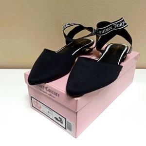 Juicy Couture Catalina Black Pointed Toe Flat Sandal Size 8.5